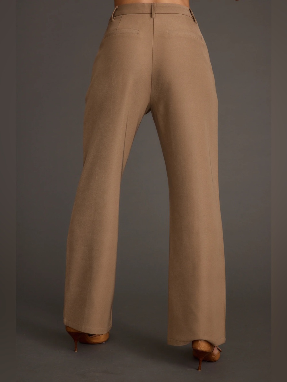 12th Tribe - Virginia Taupe Seamed Slim Leg Trousers - Size M - Picture 6 of 11